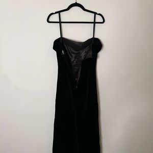Paul Smith Maxi Black Velvet Dress  with satin lining, Body hugging fit